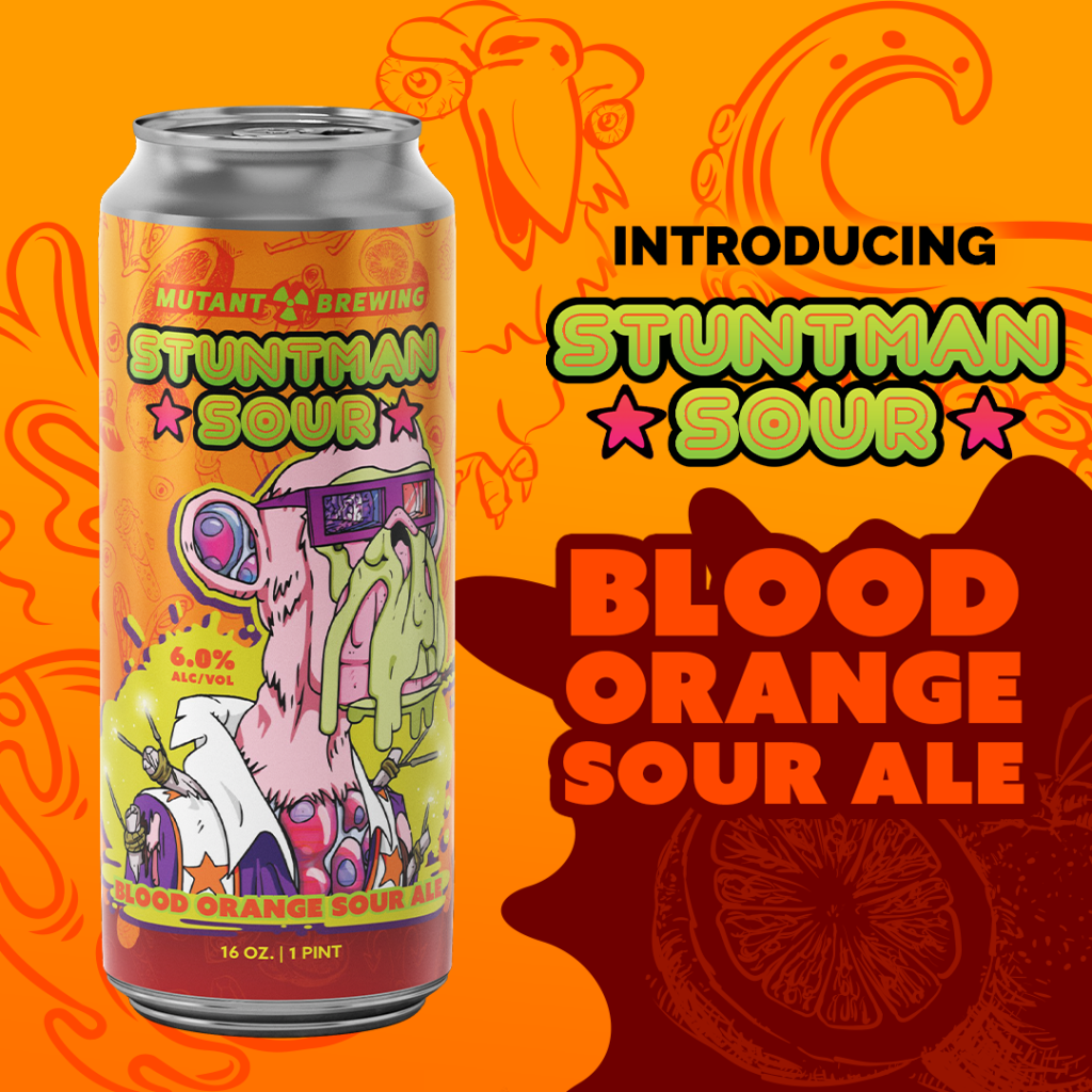 Stuntman Sour Blood Orange Sour Ale Beer Can Design